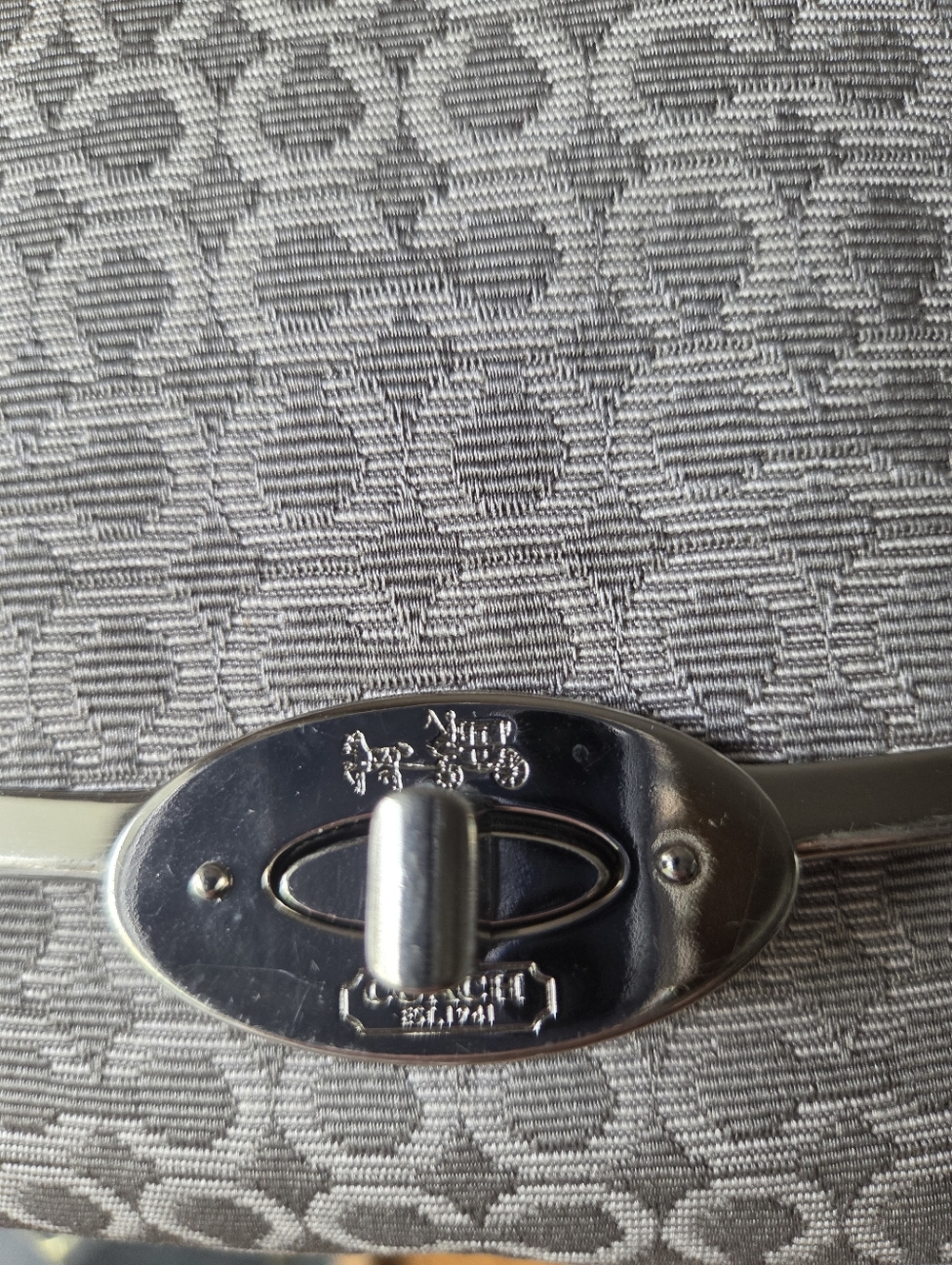 Coach 2013 Gray Madison Needlepoint Op Art Satchel  (25215) - Picture 2 of 10